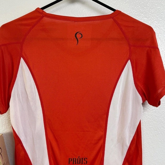 Prois Artemis Archery Shirt Small Womens Orange White Short Sleeve Pockets *Flaw - Picture 12 of 16